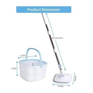 FINAL CHANCE Racxily Spin Mop and Bucket w/ Wringer Set